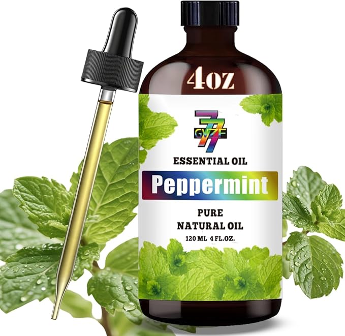 Peppermint Essential Oil - Peppermint Oils for Diffusers, Humidifiers, DIY Candles, Soap, Cleaning, Home, Office, Yoga, Massage, Gifts - 4 fl oz (120 ml) - GV77ZF