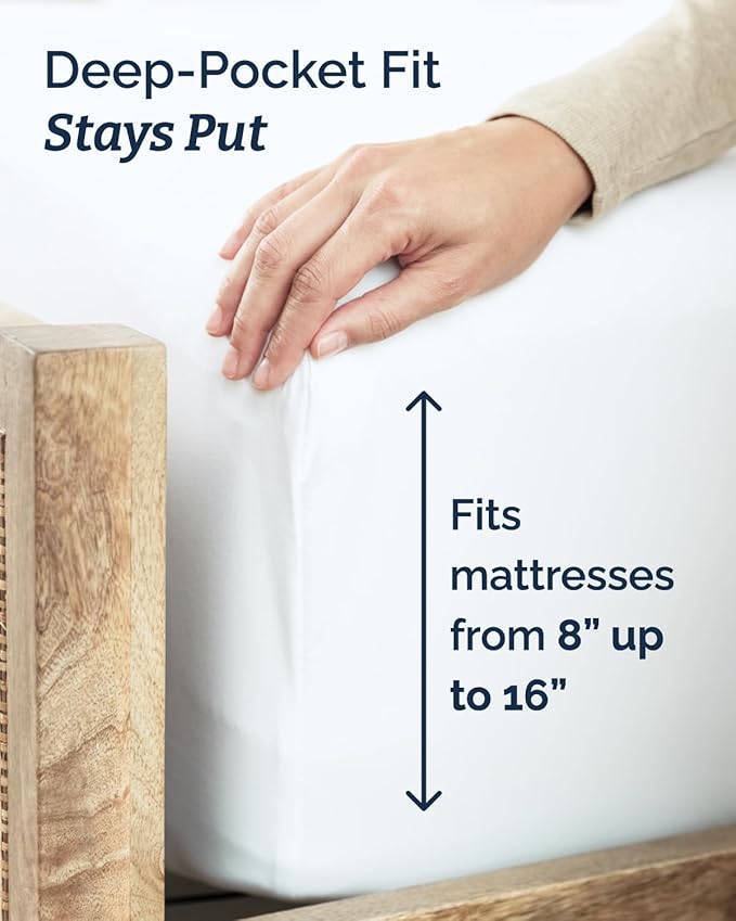 Twin 4 Piece Sheet Set - Comfy, Breathable & Cooling - Soft Hotel Luxury Bedding for Women, Men, Kids, Teens & Children - 1 Flat & 1 Fitted Sheet & 2 Pillowcases w/ Deep Pockets - Wrinkle Free - White