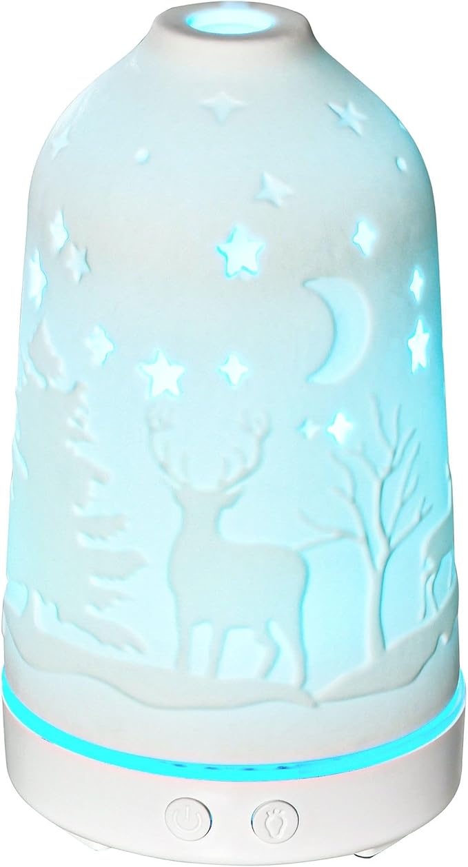 100ml All-in-One Aroma Diffuser Humidifier – 7-Color LED, Dual Mist Mode, 60/120min Timer, Waterless Auto-Off, 25ml/h, <50dB, White