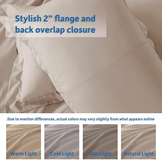 Nestl King Duvet Cover Set with Comforter Insert - Linen 4 Piece 104x90 Duvet Cover & 2 Pillow Shams with White Quilted Down Alternative Comforter, Ultra Soft, All Season