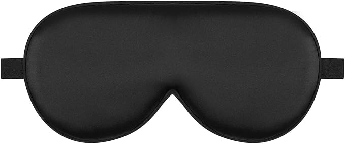 Sleep Mask Silk Eye Cover with Shaped Padding for Pressure-Free Sleeping, Foam Insert, Upgrade Contour Over Conventional Flat Satin Eye Masks, Machine Washable