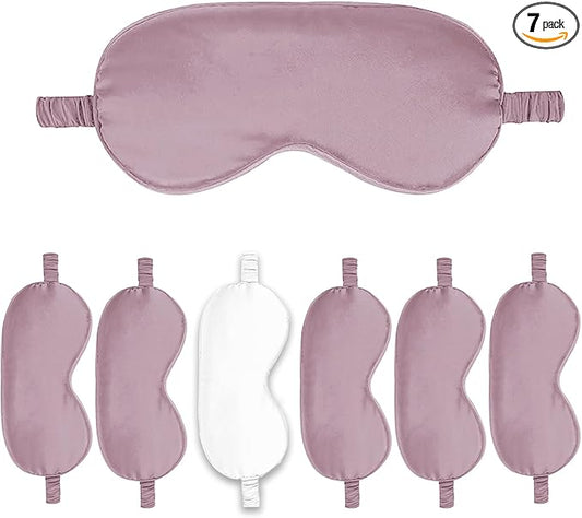 7PACK Satin Eye Mask Silk Sleep Masks Silky Blackout Eyes Covers Sleeping Blindfold Eyeshade Wedding Bridal Gift Travel Naps