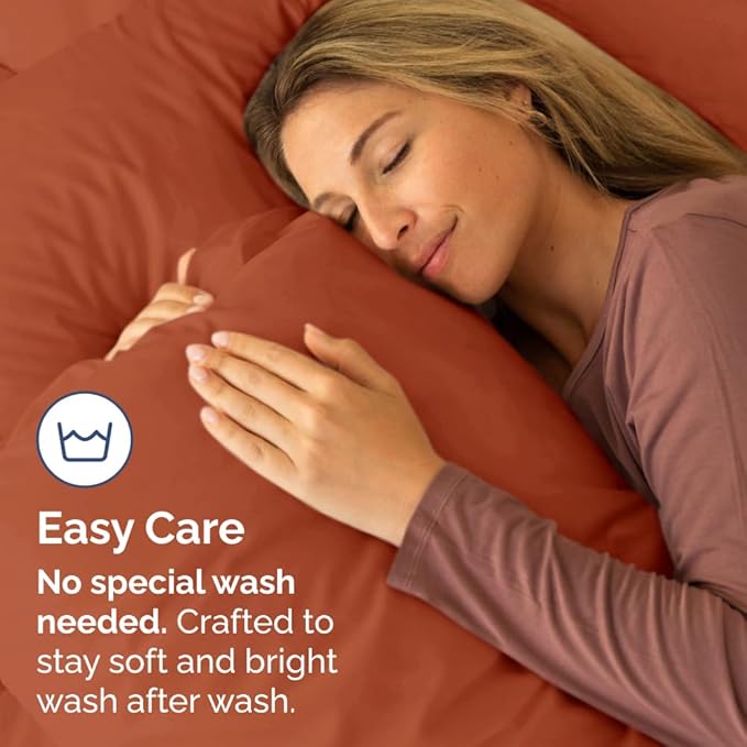 King Standard Pillow Cases Set of 2 - Soft Hotel Quality Pillowcase Covers - Comfy, Cozy & Fade Free - Wrinkle Resistant - Machine Washable Pillow Protectors - 2 Piece Set - King Standard Terracotta