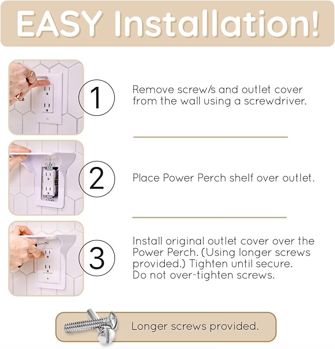 Storage Theory Power Perch Double Wall Outlet Shelf - Declutter & Reclaim Bathroom Counter Space - Alexa Stand, Apple Homepod Shelf, Toothbrush Holders Wall Mounted - Black, 1-Pack