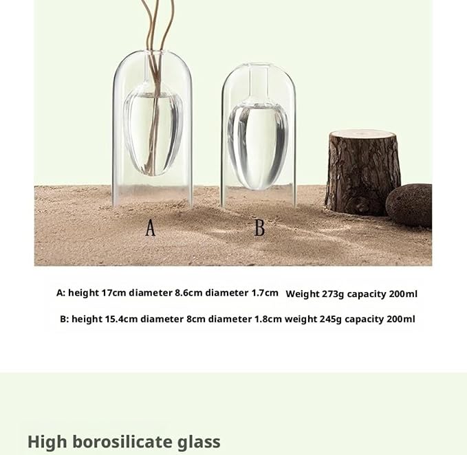 Flameless Glass Aroma Diffuser Bottle with Willow Stems, Natural Reed Diffuser for Home & Office, Elegant Room Decor Gift Set (17cm-Pink)
