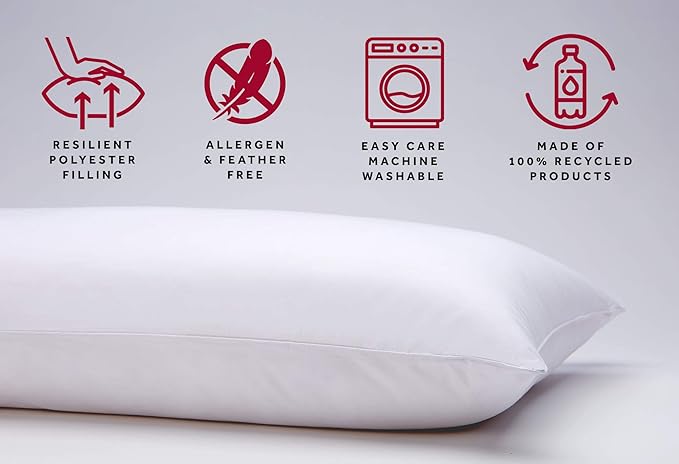 Marriott Down Alternative Eco Pillow - Hypoallergenic Eco-Friendly Pillow with 100% Recycled Fill (Euro)