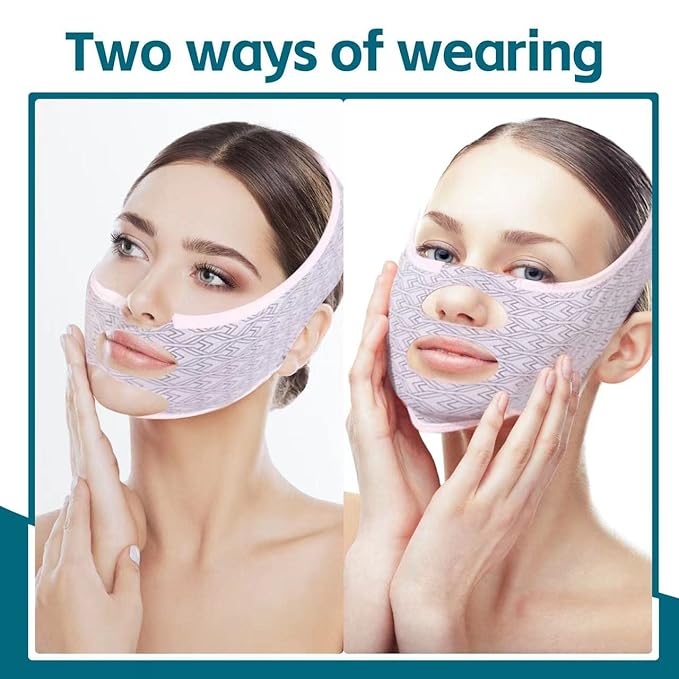 Beauty Face Sculpting Sleep Mask, Double Chin Reducer,V Shaped Slimming Face Mask, Reusable Facial Shaped UP Lift Mask- Anti-Aging and Anti-Wrinkle Band（1Pcs）