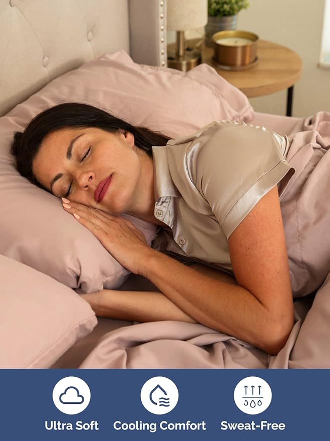 Extra Deep Queen Sheet Set - 6 Piece Breathable and Cooling Sheets - Hotel Luxury Bedding for Women, Men, Kids & Teens - Easy & Secure Fit - Soft, Wrinkle Free and Comfy - Extra Deep Pockets - Mauve