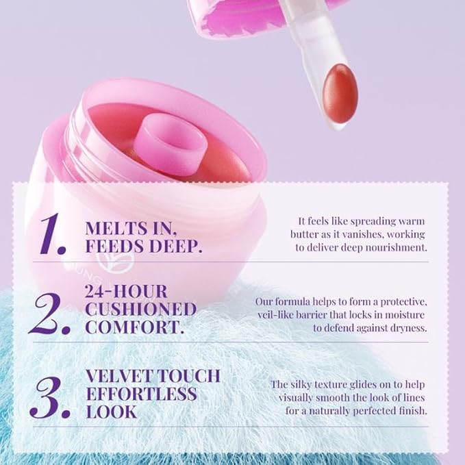 YOUNG VISION Portable Lip Balm with Keychain, Hydrating Lip Mask Overnight, Cute Lip Sleeping Balm with Applicator, Day & Night Moisture Lip Care for Dry Lips - Blueberry, 0.17oz/5g