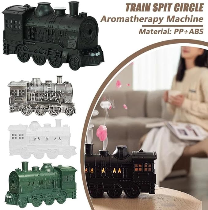 Vintage Steam Train Aromatherapy Essential Oil Diffuser Humidifier,300ML Train Diffusers for Essential Oils with Remote with Dual-Color LED Light,Ultra-Quiet and Auto Shut-Off for Home Office(Bronz)