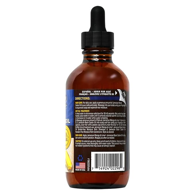 Jamaican Mango & Lime Black Castor Oil – Hair & Scalp Oil for Locs, Braids, Twists & Natural Hair – Strengthens, Moisturizes & Promotes Hair Growth (4oz (Pack of 1), Vitamins A-D-E)