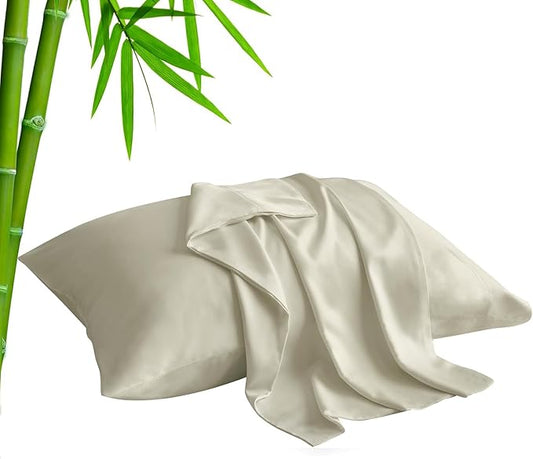 BEDELITE King Size Pillow Cases Set of 2, Rayon Derived from Bamboo, Cooling Pillow Cases for Hot Sleepers & Night Sweats, Breathable and Silky Soft Envelope Pillowcases(Linen, 20"x36")