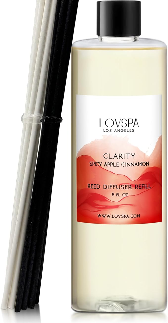 Clarity Spicy Apple Diffuser Oil - Fall Essential Oils for Diffuser Refill & Air Freshener Room Spray - Long-Lasting & Natural Home Fragrance, Scented Oil for Diffusers, USA Made, 8 oz