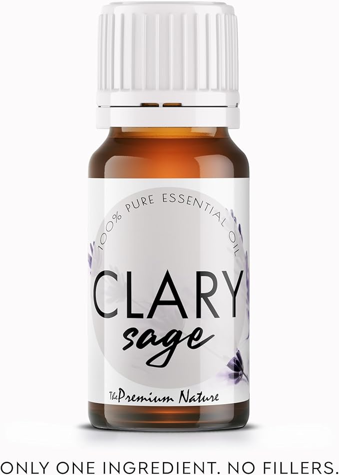 Organic Clary Sage Essential Oil | 100% Pure & Natural Salvia sclarea Flowering Herb Oil with Soft Herbal Aroma | for Diffuser, Candle Making & DIY Aromatherapy Blends, 0.34 fl oz
