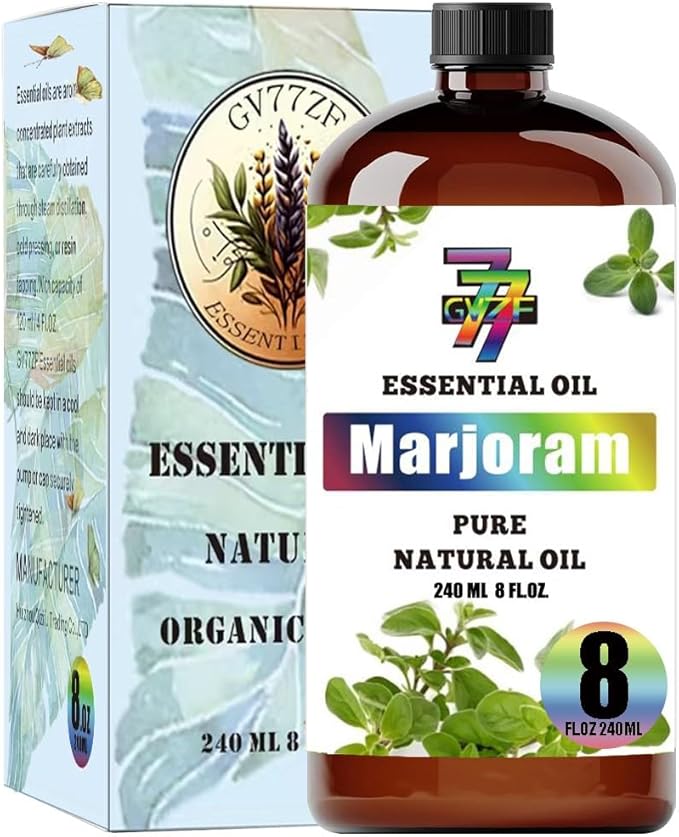 Marjoram Essential Oil - Marjoram Oils for Diffusers, Humidifiers, DIY Candles, Soap, Cleaning, Home, Office, Yoga, Massage, Gifts - 8 fl oz (240 ml) - GV77ZF