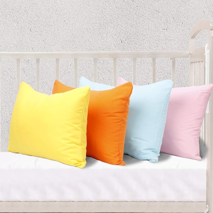 NTBAY 2 Pack Toddler Pillows with Pillowcases, Soft Cotton Down Alternative 13x18 Travel Pillow with Microfiber Zippered Pillowcases for Sleeping in Crib Bed - Machine Washable, Navy Blue
