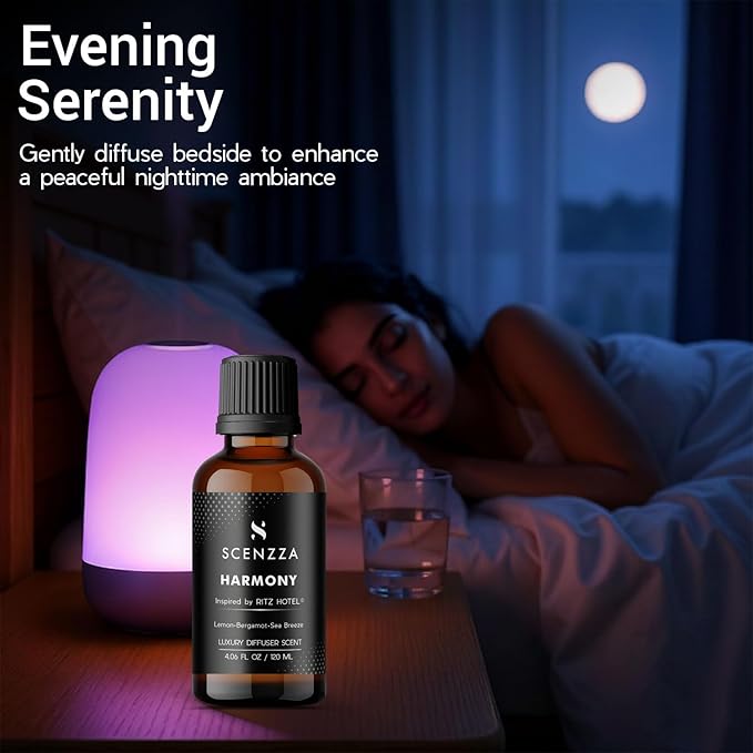 Harmony Diffuser Scent Inspired by The Ritz Carlton, Fresh Coastal Fragrance with Jasmine, Bergamot & Lemon, Luxury Scent Suitable for Ultrasonic and Waterless Diffusers - 120 Ml, 4.06 Fl Oz