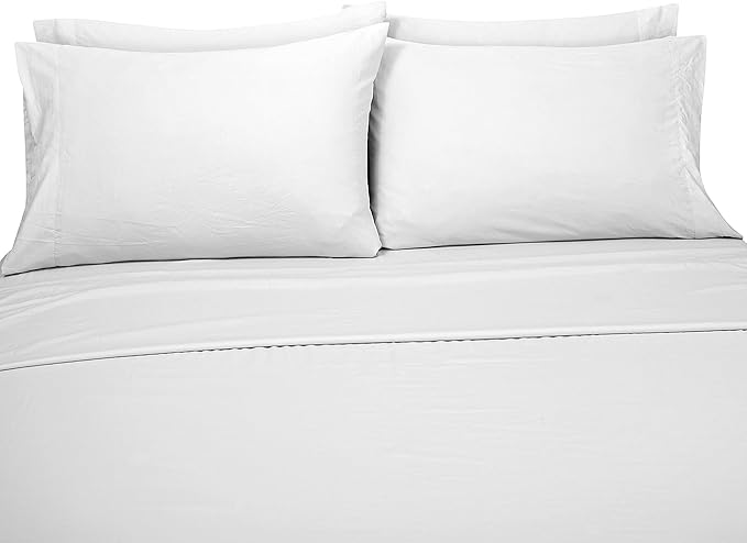 ROYALE LINENS 1500 Thread Count Poly/Cotton Cooling Sateen Sheet Set - 6 Piece Queen Bed Sheets - 1 Fitted, 1 Flat, 4 Pillow Cases -Soft Cool & Crisp Sheet Set (Queen, Bright White)