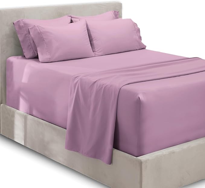 Hearth & Harbor Extra Deep Pocket Sheets - Fits Mattress 18-24 Inches Deep - Extra Deep Pocket Twin XL Sheets Sets - 4 Piece Twin XL Size - Lavender Dream