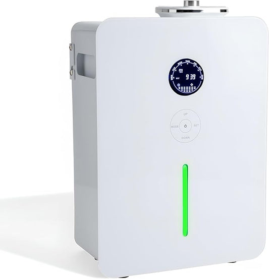 Aroma Scent Diffuser Bellagio - for Up to 3500sq ft HVAC System or Stand Alone - Fragrance Oil Hotel Diffuser Heatless, Waterless, Smart Timer, No Residue, Home Essential Oils Diffusers (White)