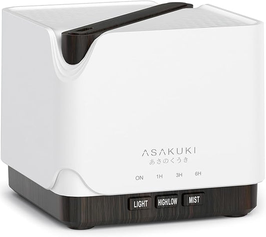 ASAKUKI Essential Oil Diffuser for Home, Large 700 ml Humidifier with Automatic Shut-Off, Quiet Aromatherapy Diffuser with 7 LED Lights for Living Room, Kitchen, Bedroom, Hotel, Gift for Mom - Black