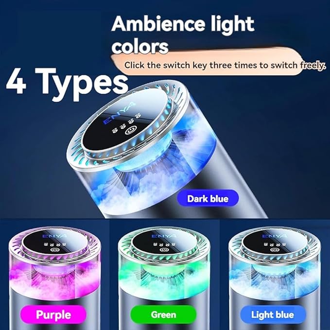 Spray Car Viewing Aromatherapy Diffuser, Long-Lasting Car Air Freshener Diffuser, Auto On/Off Intelligent Diffuser for Car, with 4 Adjustable Lights 3 Mist Level for Home Car (Secret Forest)