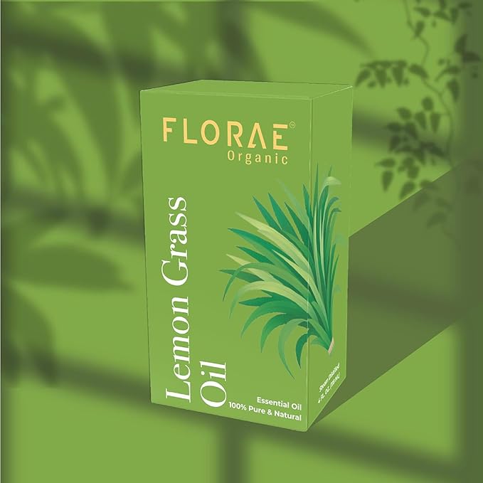 Lemongrass Essential Oil 4 Fl Oz 100% Pure and Natural Essential Oil with Dropper for Diffuser Aromatherapy Massage Candle and Soap Making Fragrance (118 Ml)