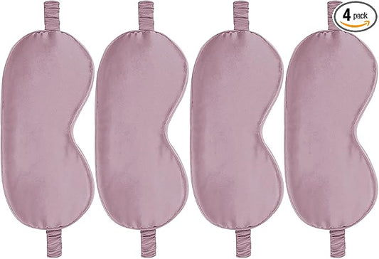 4PACK Sleep Masks Satin Eye Mask Silk Eyes Cover Silky Blindfold Blackout Eyeshade Soft Eyeshades Sleeping Covers Travel Nap
