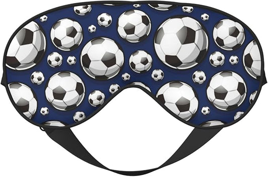 Black and White Football Sleep Mask Eye Mask with Adjustable Strap Eye Sleep Shade Cover Blocks Light for Women Men Airplane Travel Nap