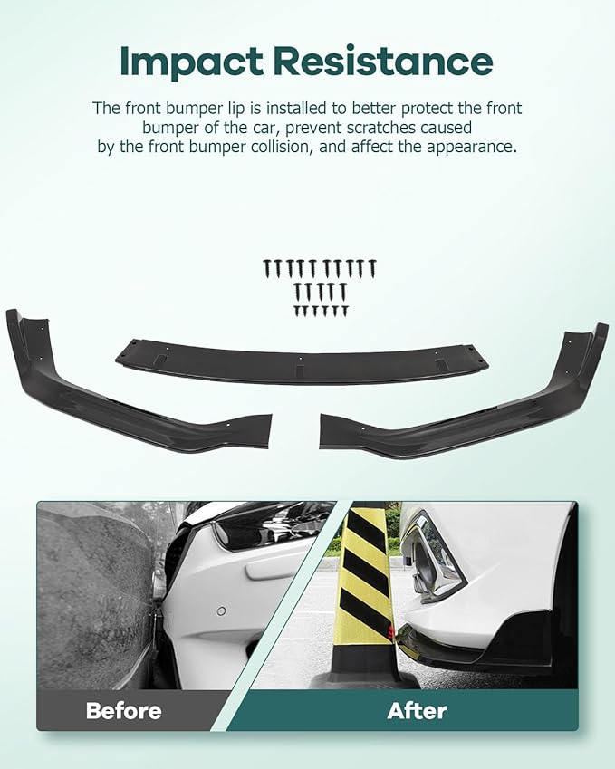 SCITOO Front Lip Spoiler Fits for 2014-2016 for Lexus is-Series F-Sport Glossy Black Front Bumper Lip