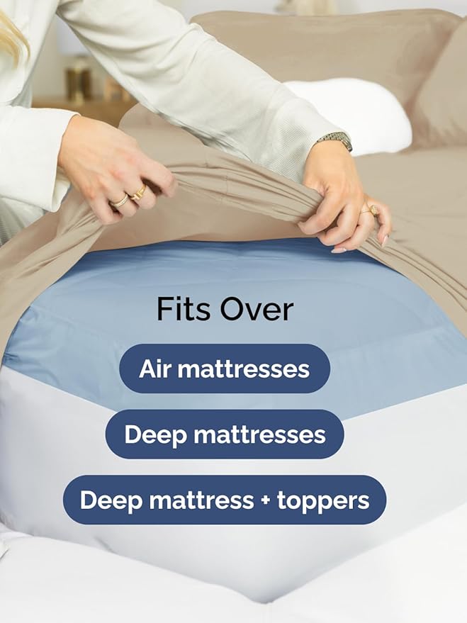 Extra Deep King Sheet Set - 6 Piece Breathable and Cooling Sheets - Hotel Luxury Bedding for Women, Men, Kids & Teens - Easy & Secure Fit - Soft, Wrinkle Free and Comfy - Extra Deep Pockets - Cream
