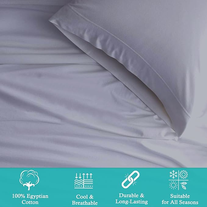 King Sheet Set - 4 Piece Set - 600TC Cotton - Extra Soft - Deep Pockets - Easy Fit - Breathable & Cooling - Comfy Sheet – Silver Bedsheet - King Mattress Sheet Set