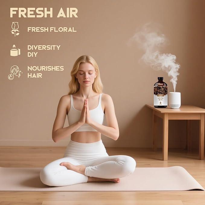 Myrrh Essential Oil – MLYNKL Myrrh Oils 8.33 fl oz for Diffusers, Humidifiers, Massage, DIY Candles, Soap, Cleaning, Home, Yoga, Office, Gifts - 250 ml