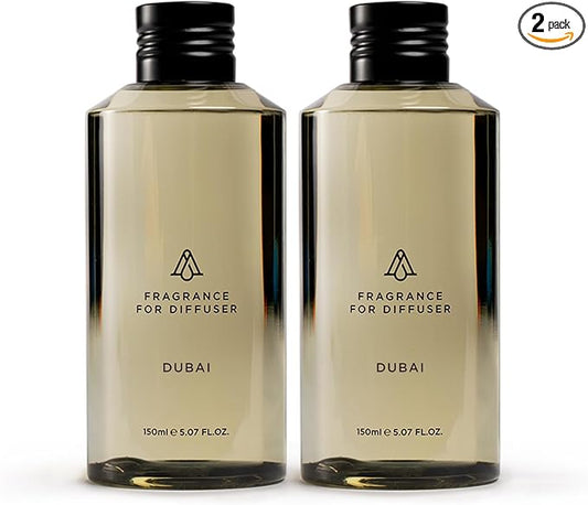 AromaPlan Hotel Scents Dubai 2-Pack (5.07 Fl Oz/150ml Each) Luxury Aroma & Hotel Fragrance Diffuser Oil- Hotel Diffuser Oil for Aromatherapy- USA Made, Bigger Bottle, Bolder Aroma & Longer Lasting