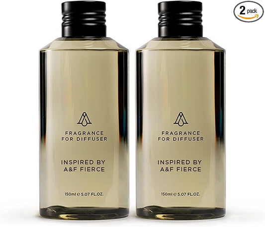 AromaPlan Hotel Scents, Inspired by A+F Fierce 5 Fl Oz (2 Pack) Luxury Aroma & Hotel Fragrance Diffuser Oil- Hotel Diffuser Oil for Aromatherapy- USA Made, Bigger Bottle, Bolder Aroma & Longer Lasting