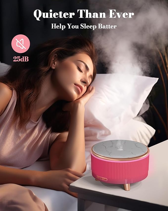 500ml Large Room Aromatherapy Humidifier, Home Essential Oil Diffuser, with Remote Control, Large Room Essential Oil Diffusers, 6 Colors Optional-White