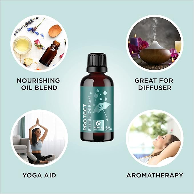 Protect and Breathe Essential Oils Set - Purifying Essential Oil Blends for Diffuser Aromatherapy and Baths - Relaxing Essential Oils for Diffusers for Home Ideal for Winter Wellness (1 Fl Oz Each)