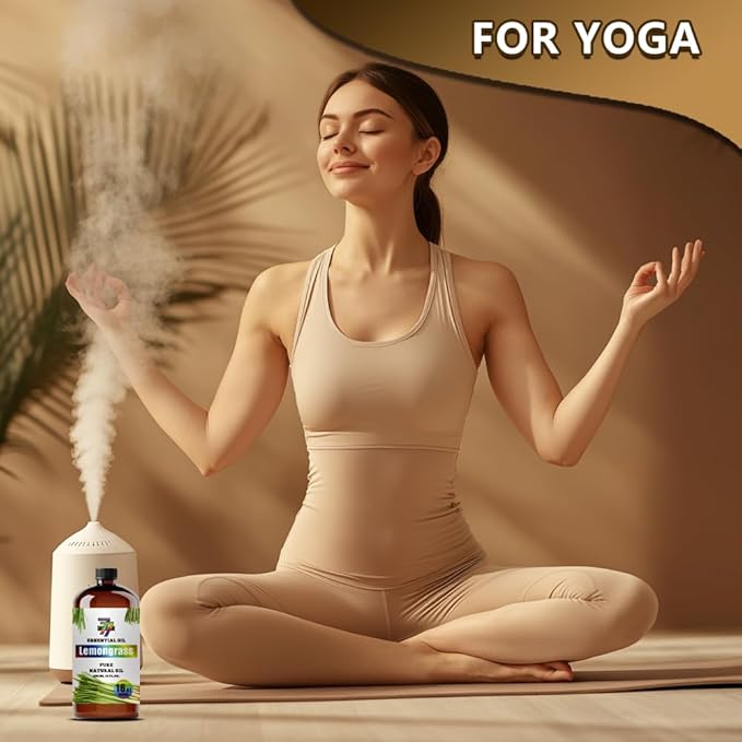 Lemongrass Essential Oil - Lemongrass Oils for Diffusers, Humidifiers, DIY Candles, Soap, Cleaning, Home, Office, Yoga, Massage, Gifts - 16 fl oz (480 ml) - GV77ZF