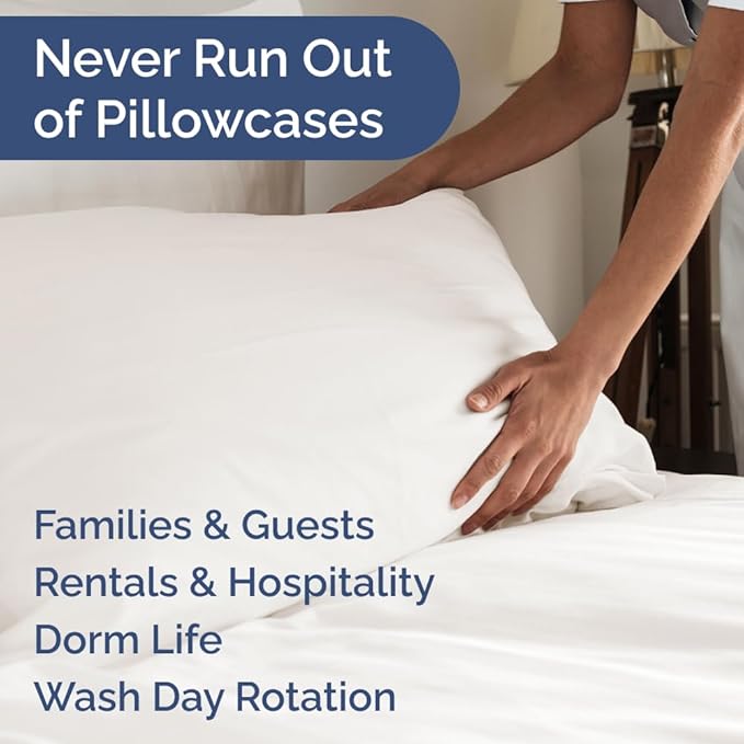 Standard Pillow Cases Set of 10 - Ultra Soft Hotel Quality Pillowcase Covers - Comfy & Wrinkle Free - Shrink, Stain and Fade Resistant - Machine Washable Pillow Protectors - 10 Pcs Set - Antique White