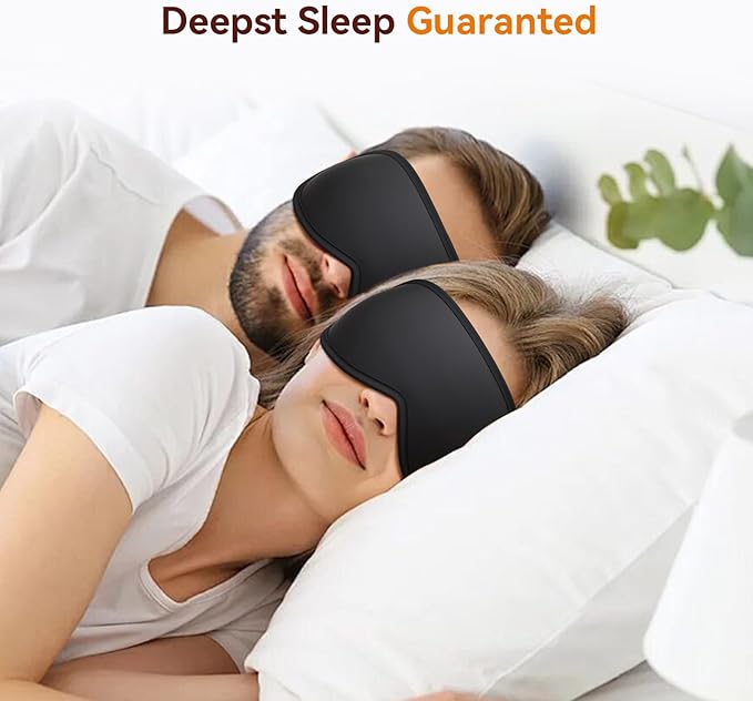 Sleep Mask, EVA BELLE Sleep Masks for Men Women, Zero Eye Pressure 3D Sleeping Mask, 100% Light Blocking Eye Covers with Adjustable Strap for Sleeping Travel Home Nap Rest Memory Foam