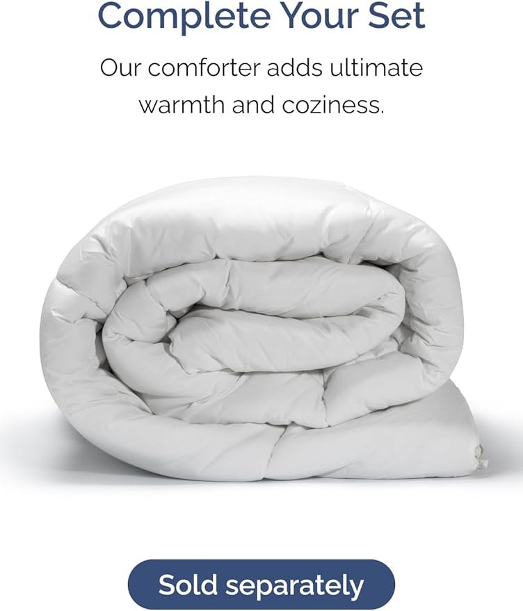 Extra Deep Split King Sheet Set - 7 Piece Breathable and Cooling Sheets - Hotel Luxury Bedding for Women, Men, Kids & Teens - Easy Secure Fit - Soft & Wrinkle Free - Extra Deep Pockets - Denim Blue