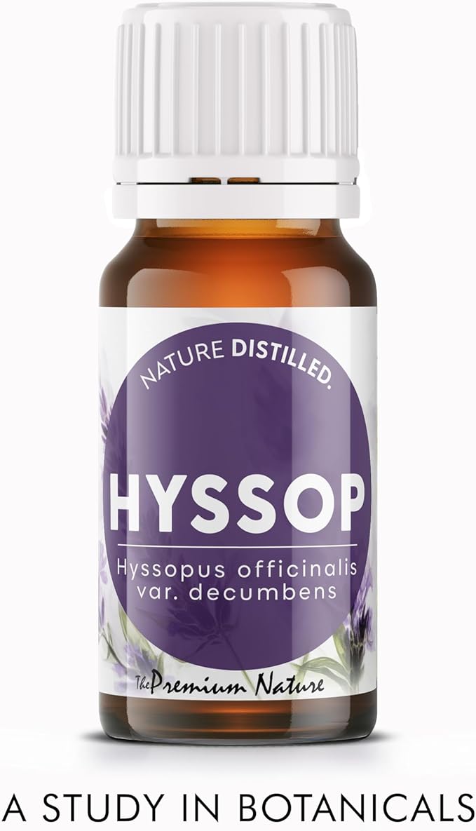 Organic Hyssop Essential Oil | 100% Pure & Natural Hyssopus officinalis Oil Fresh Herbaceous Aroma | for Diffuser, Candle Making & DIY Aromatherapy Blends, 0.34 fl oz