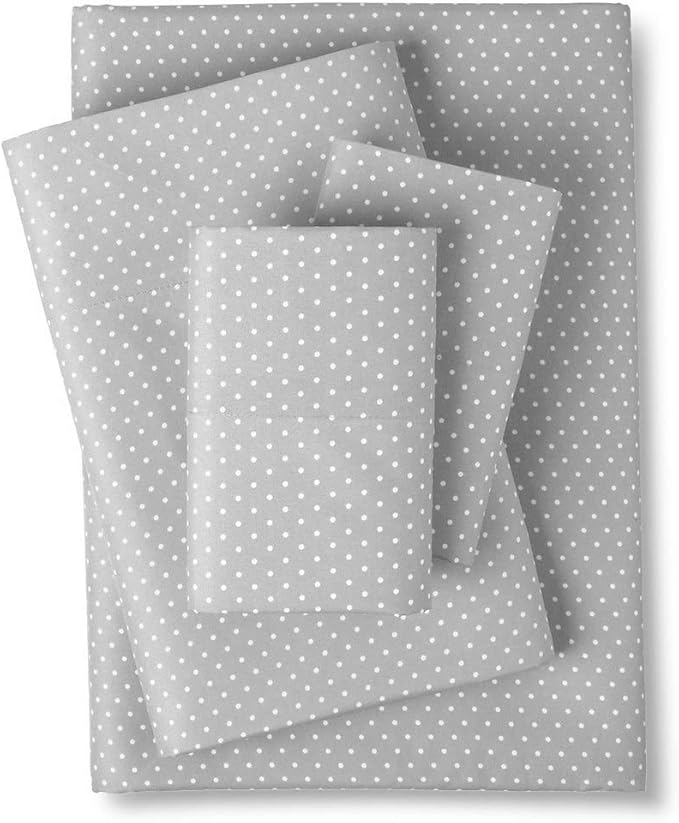 1500 Supreme Collection King Sheet Sets Polka Dot Gray - Luxury Hotel Bed Sheets and Pillowcase Set for King Mattress - Extra Soft, Elastic Corner Straps, Deep Pocket Sheets, King, Polka Dot Gra