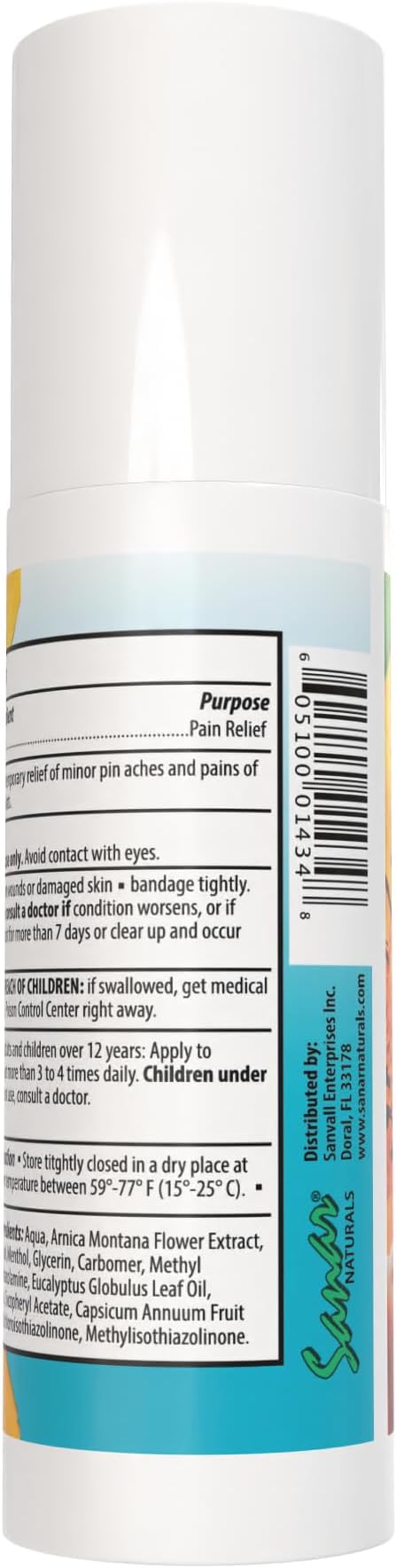 Sanar Naturals Arnica Roll On, 3 oz | Fast Acting Muscle Rub Relief & Joint Support | Soothing Topical Arnica Clear Gel for Post Workout and Daily Use | Non-Greasy, Travel Size