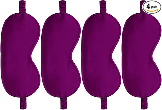 4PACK Sleep Masks Satin Eye Mask Silk Eyes Cover Silky Blindfold Blackout Eyeshade Soft Eyeshades Sleeping Covers Travel Nap
