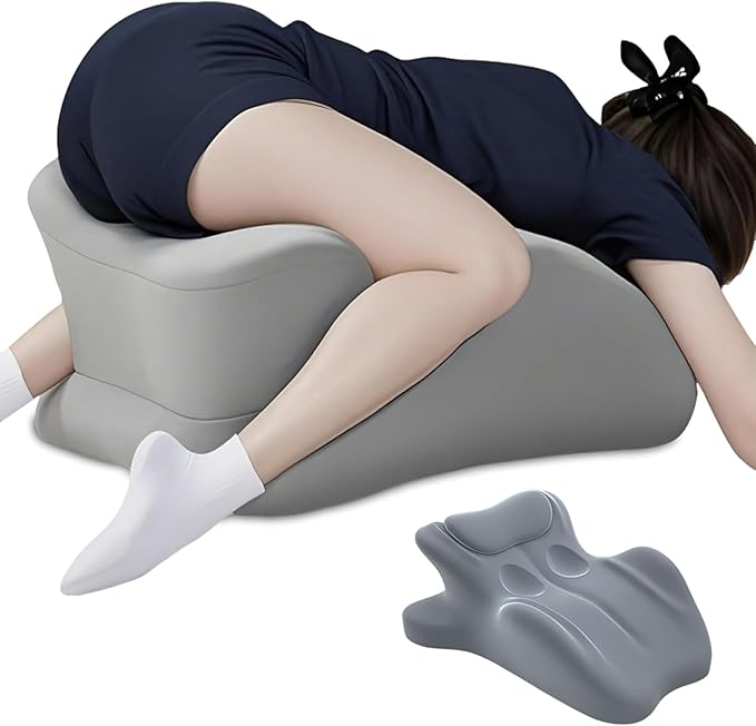 Multifunctional Pillow, Featuring Breathable Memory Foam Waist Support, Large Size with high Resilience, Provides Comprehensive Support (Grey)