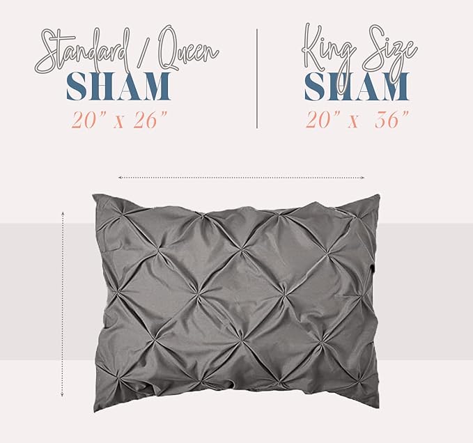 Elegant Comfort 2-Pack Sham Set Pinch Pleat Design, 1500 Premium Hotel Quality Microfiber, Stylish Design-Easy Care, Wrinkle and Stain Resistant, 2-Piece Sham Set, Pleated King, Turquoise