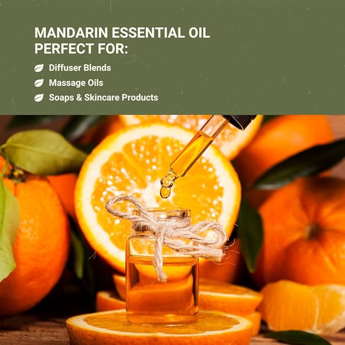 Pure Mandarin Essential Oils - Essential Oils for Diffusers Aromatherapy & Humidifiers (2LB)- Promotes Rest & Wellness | Natural Cold-Pressed