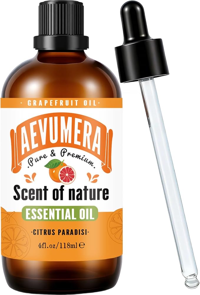 Grapefruit Essential Oil 4Fl Oz Pure Grapefruit Oil Long Lasting Aroma Oils for Diffuser, Soap & Candle Making, Home Office, Skin, Massage, Shampoo, Humidifier