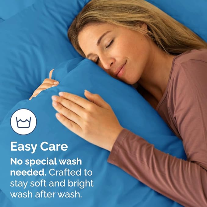 Standard Pillow Cases Set of 2 - Soft Hotel Quality Pillowcase Covers - Comfy & Wrinkle Free - Stain and Fade Resistant - Machine Washable Pillow Protectors - 2 Piece Set - Standard Size Denim Blue